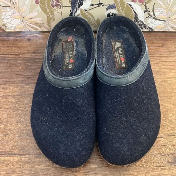Haflinger Navy and Teal Slippers - Picture 2 of 7